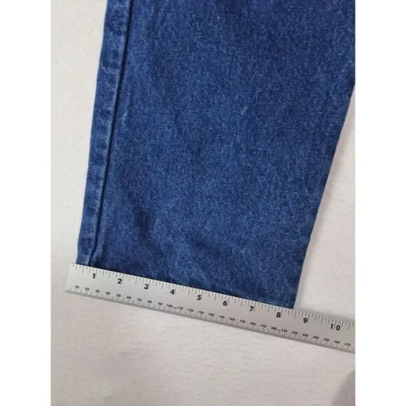 L.L. Bean Jeans‎ Mens 38×30 Vintage Blue Denim Flannel Lined Red Tartan Plaid